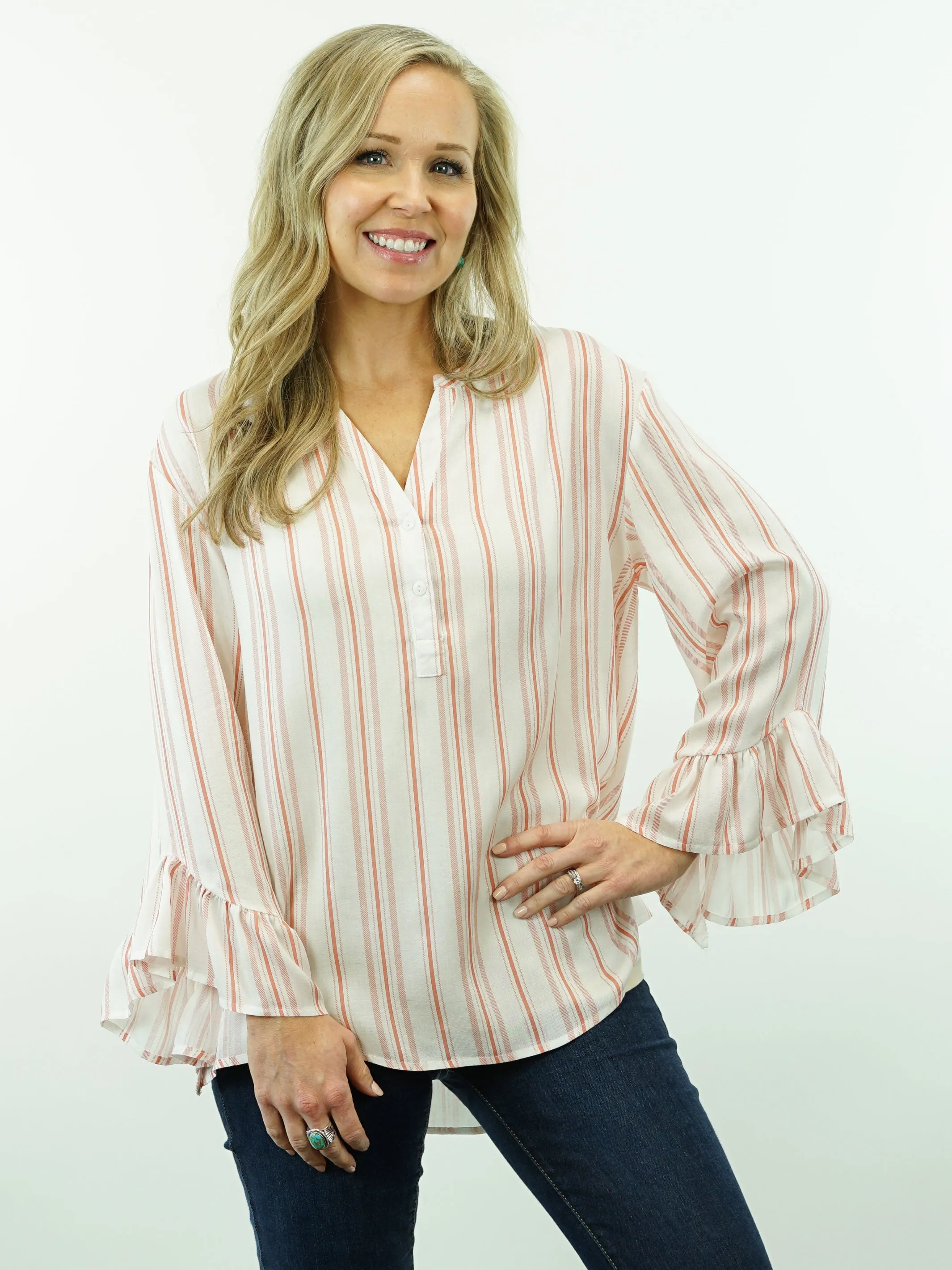 Cassidy - V-Neck, Bell Sleeve Top