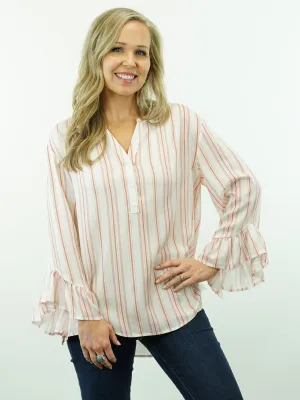 Cassidy - V-Neck, Bell Sleeve Top