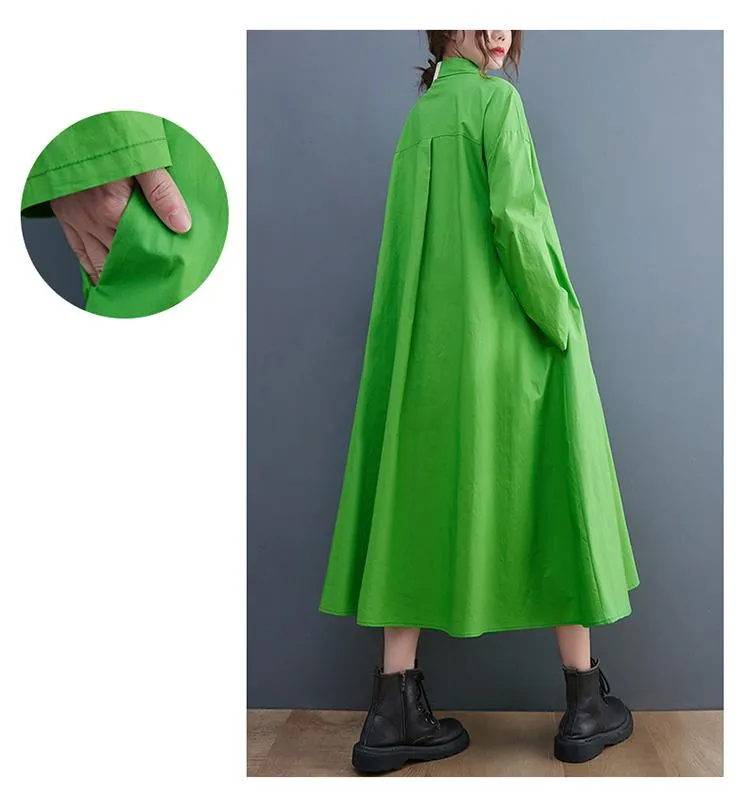 Casual Spring Summer Dress Women Loose Oversized Shirt