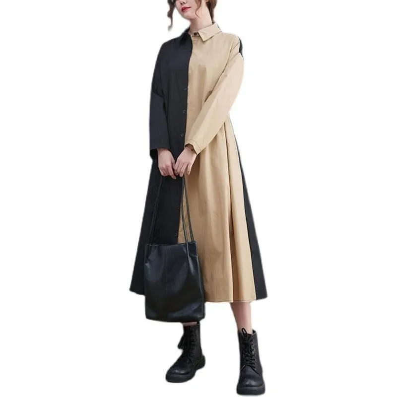 Casual Spring Summer Dress Women Loose Oversized Shirt