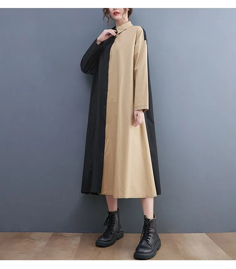 Casual Spring Summer Dress Women Loose Oversized Shirt