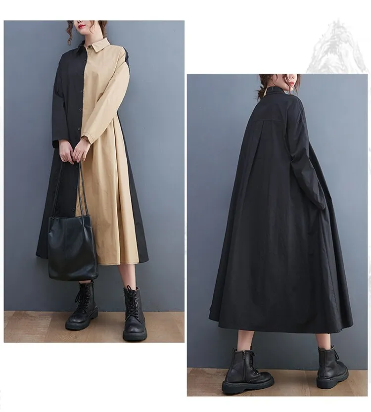Casual Spring Summer Dress Women Loose Oversized Shirt