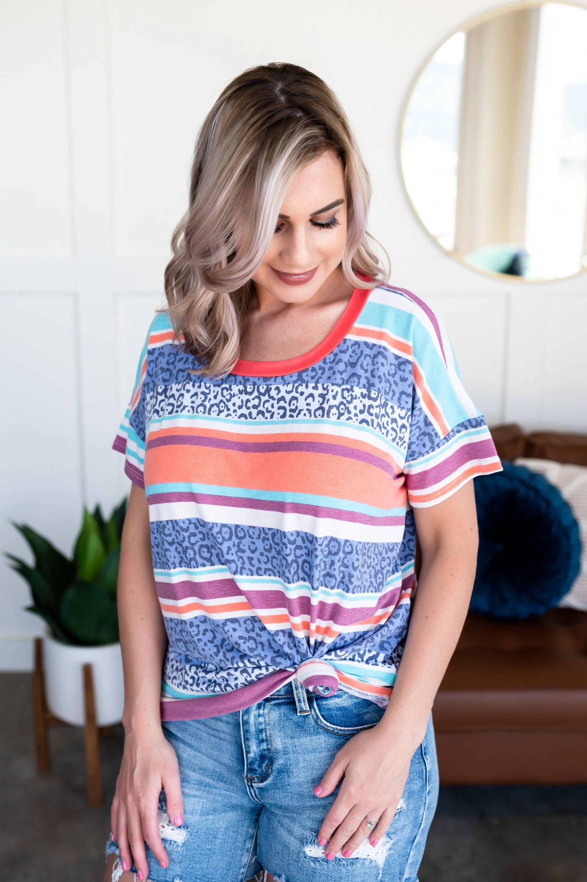 Cheetah Blues Striped Tee