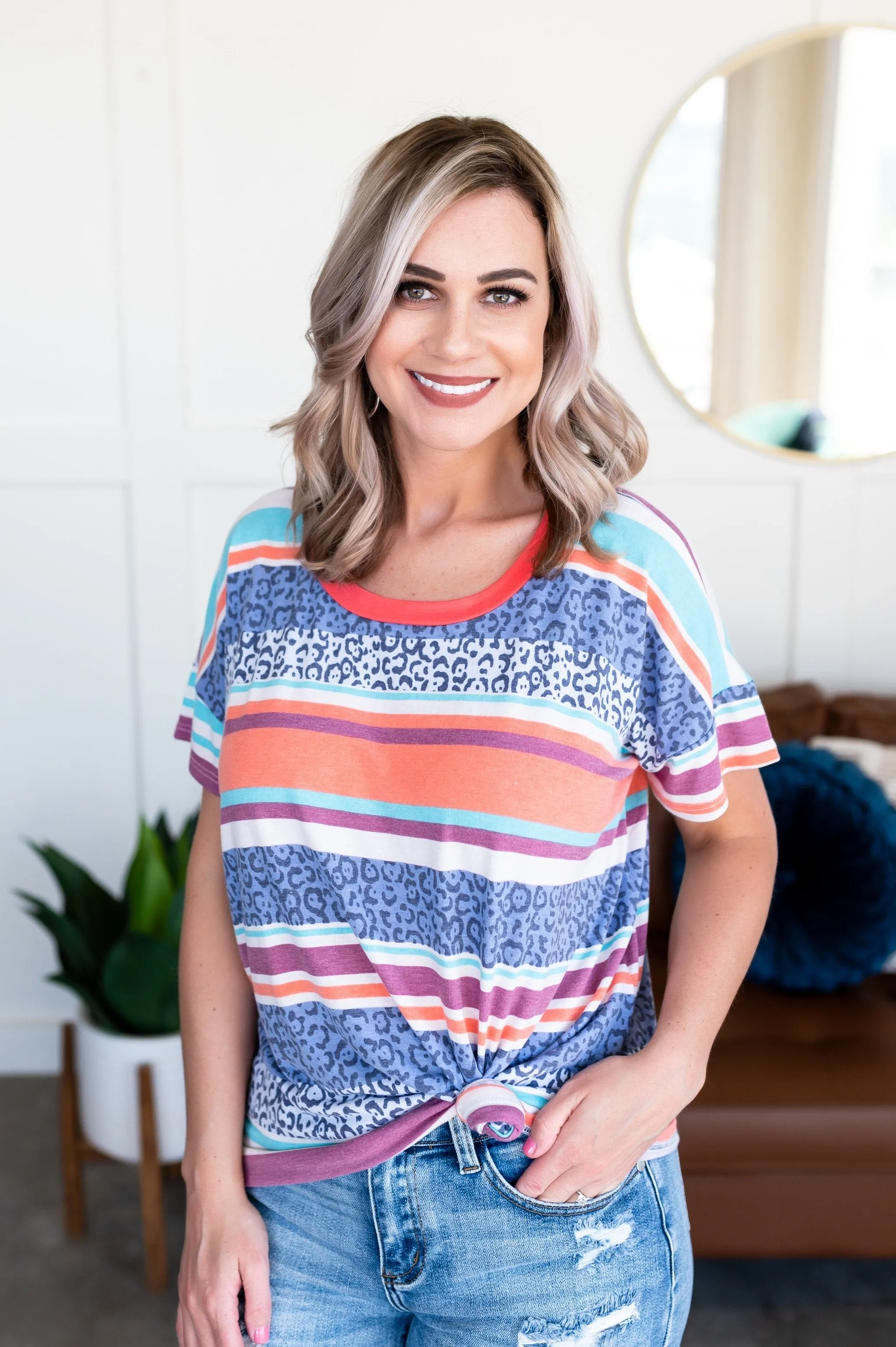 Cheetah Blues Striped Tee