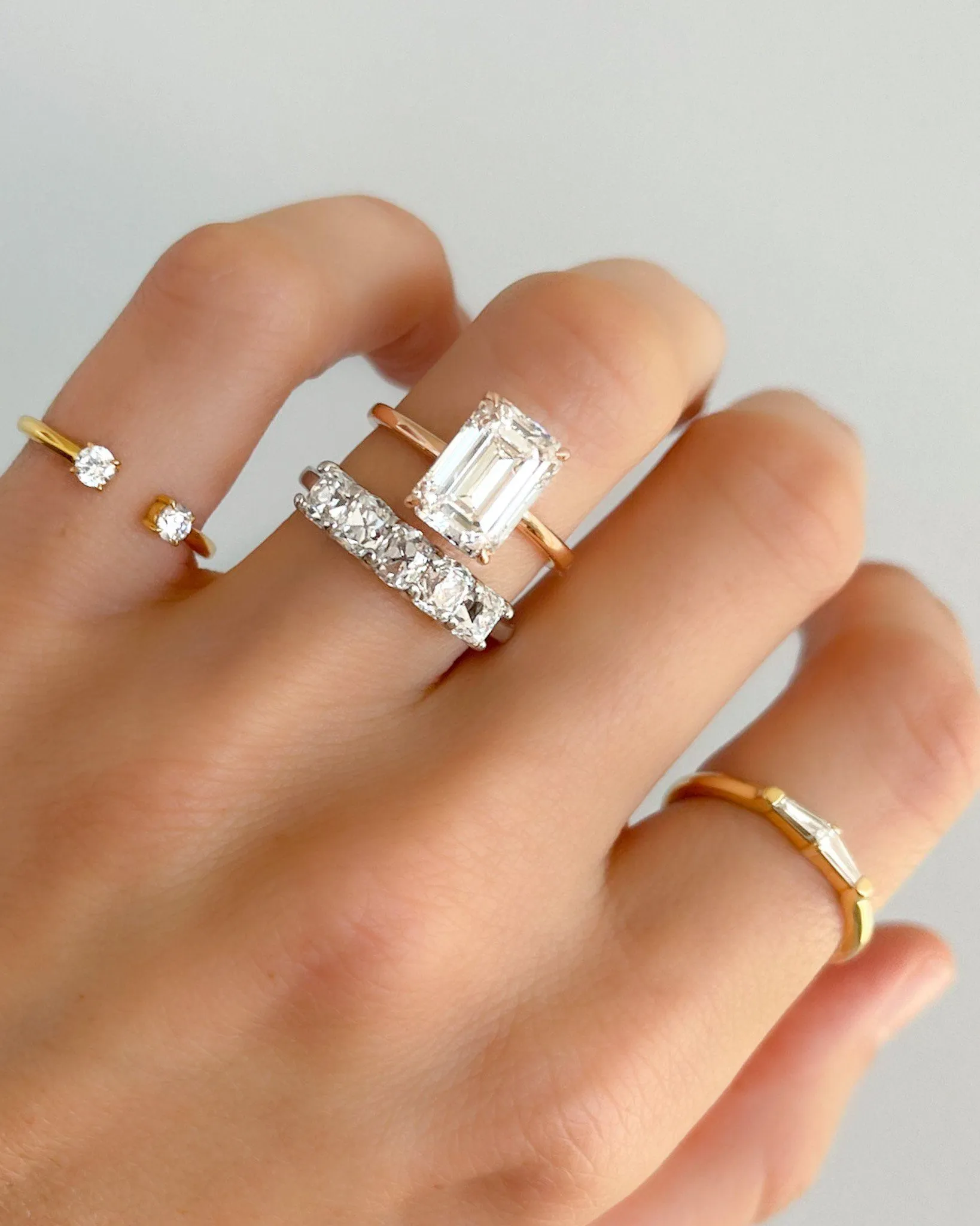 Claw Diamond Band: Negative Space Ring