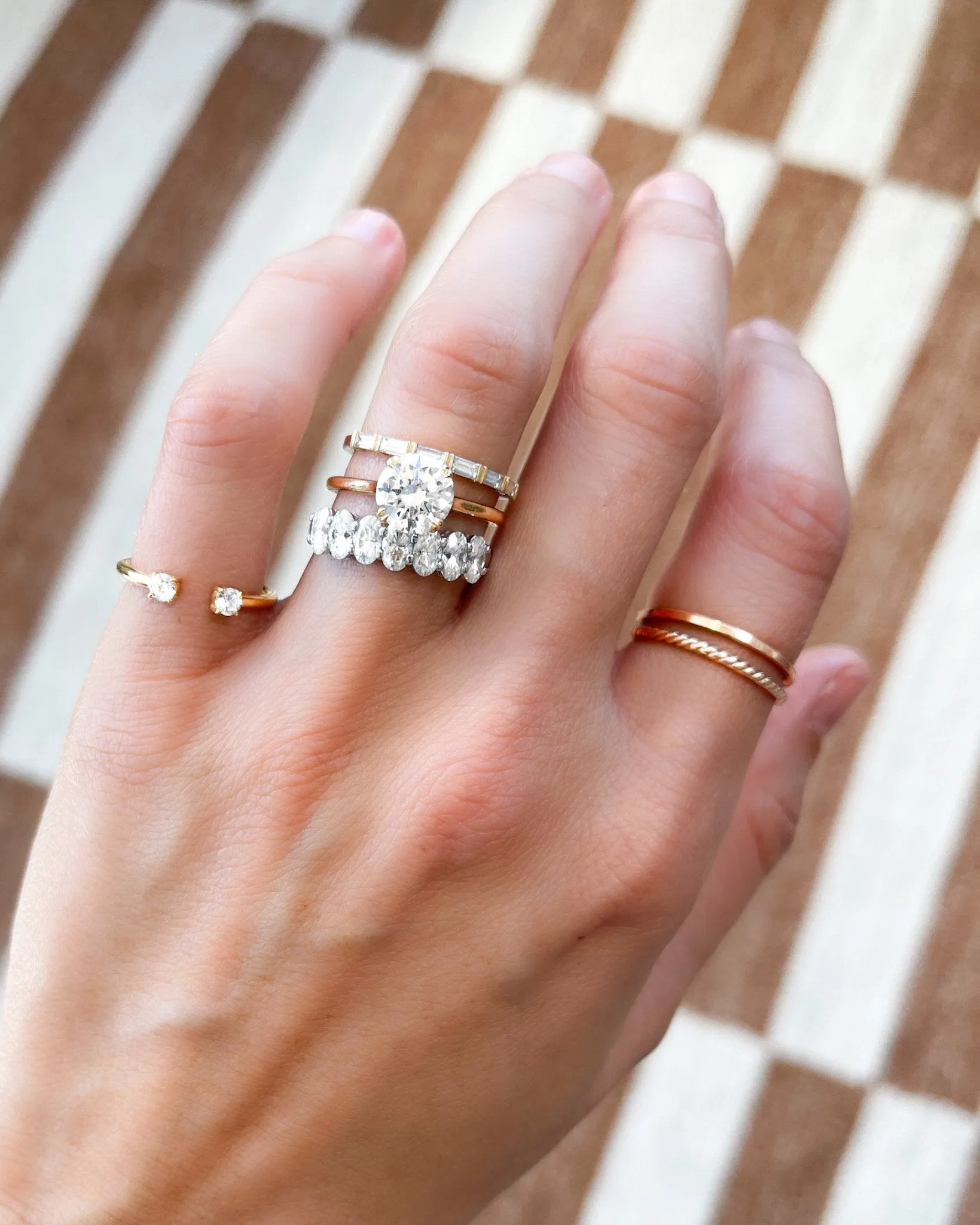 Claw Diamond Band: Negative Space Ring