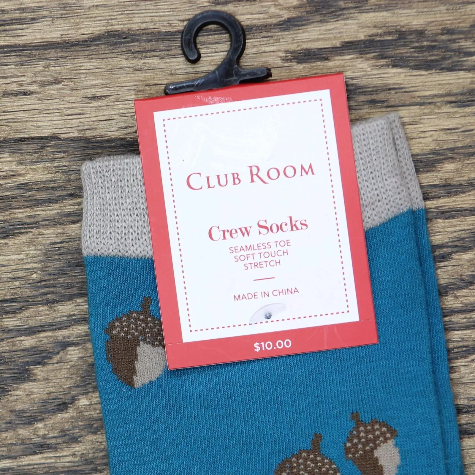 Club Room Mens Holiday Acorn Crew Socks