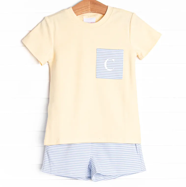 Coleman Pima Short Set, Yellow