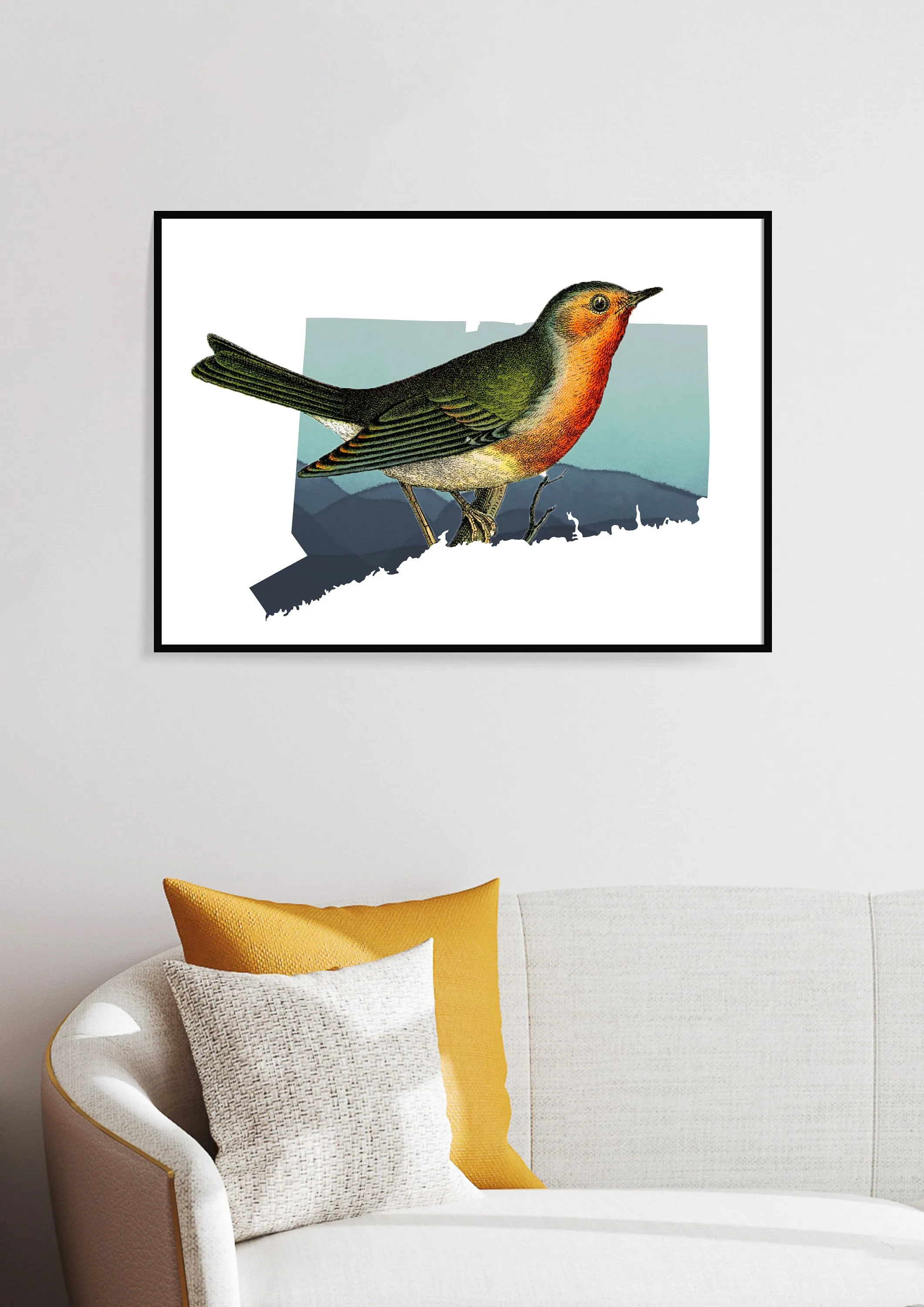 Connecticut State Bird Wall Art - Robin Print, Connecticut Home Decor, Gift for Bird Lover, Nature Poster