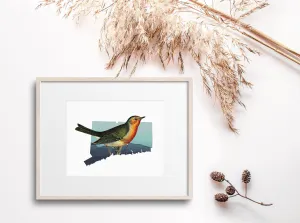 Connecticut State Bird Wall Art - Robin Print, Connecticut Home Decor, Gift for Bird Lover, Nature Poster