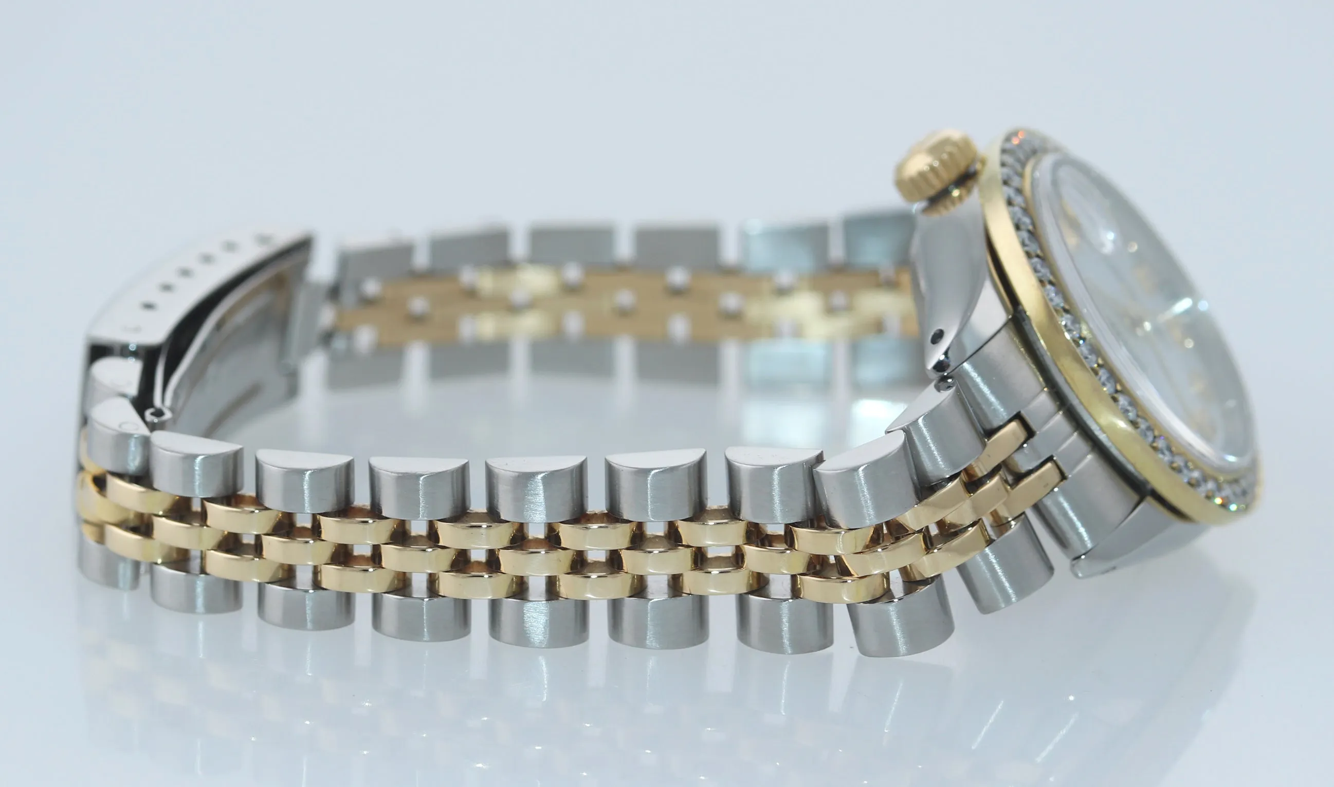 Copy of Ladies Rolex DateJust 26mm 69173 Two Tone Gold Steel Diamond MOP Dial Watch Box