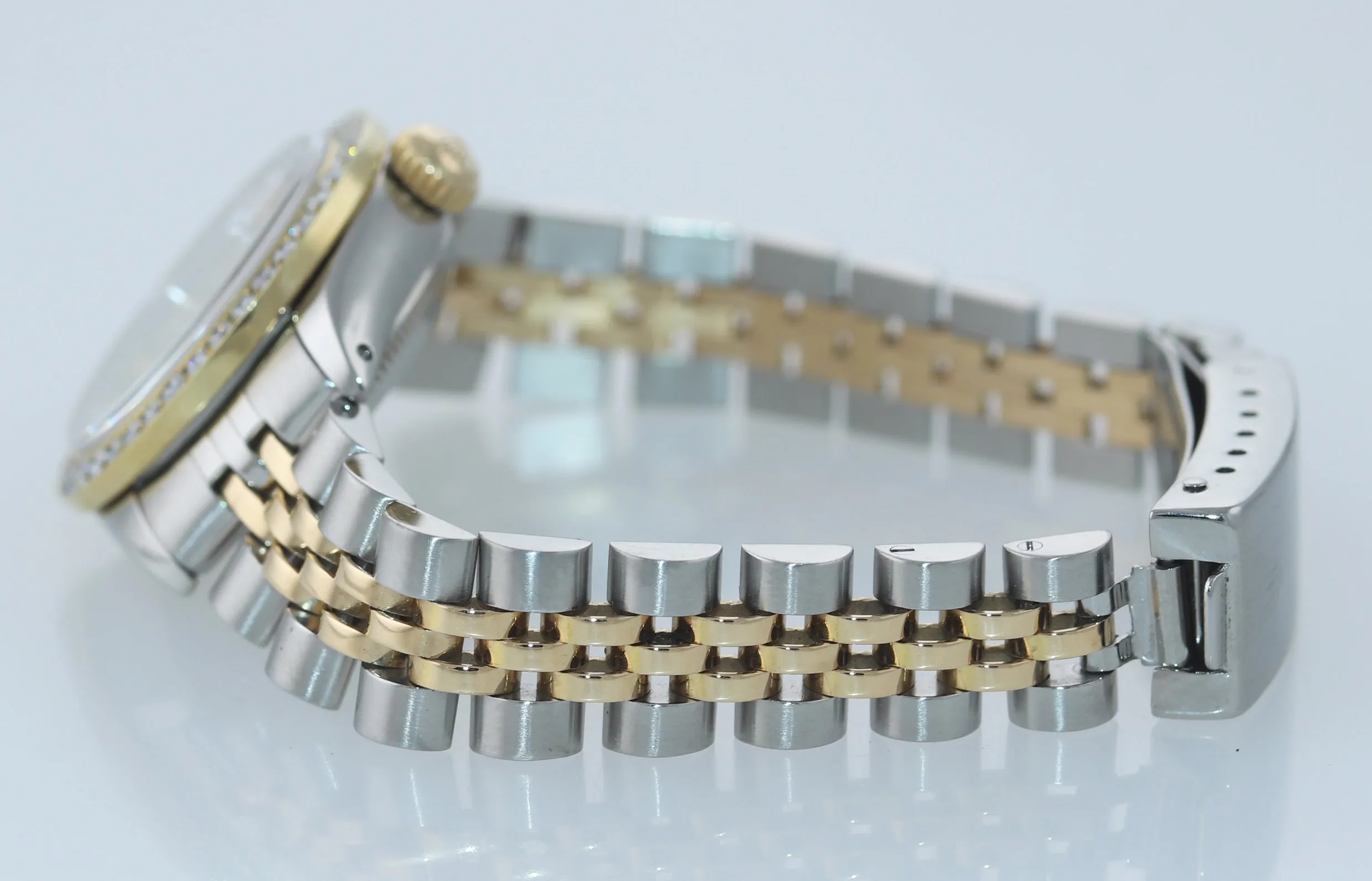 Copy of Ladies Rolex DateJust 26mm 69173 Two Tone Gold Steel Diamond MOP Dial Watch Box
