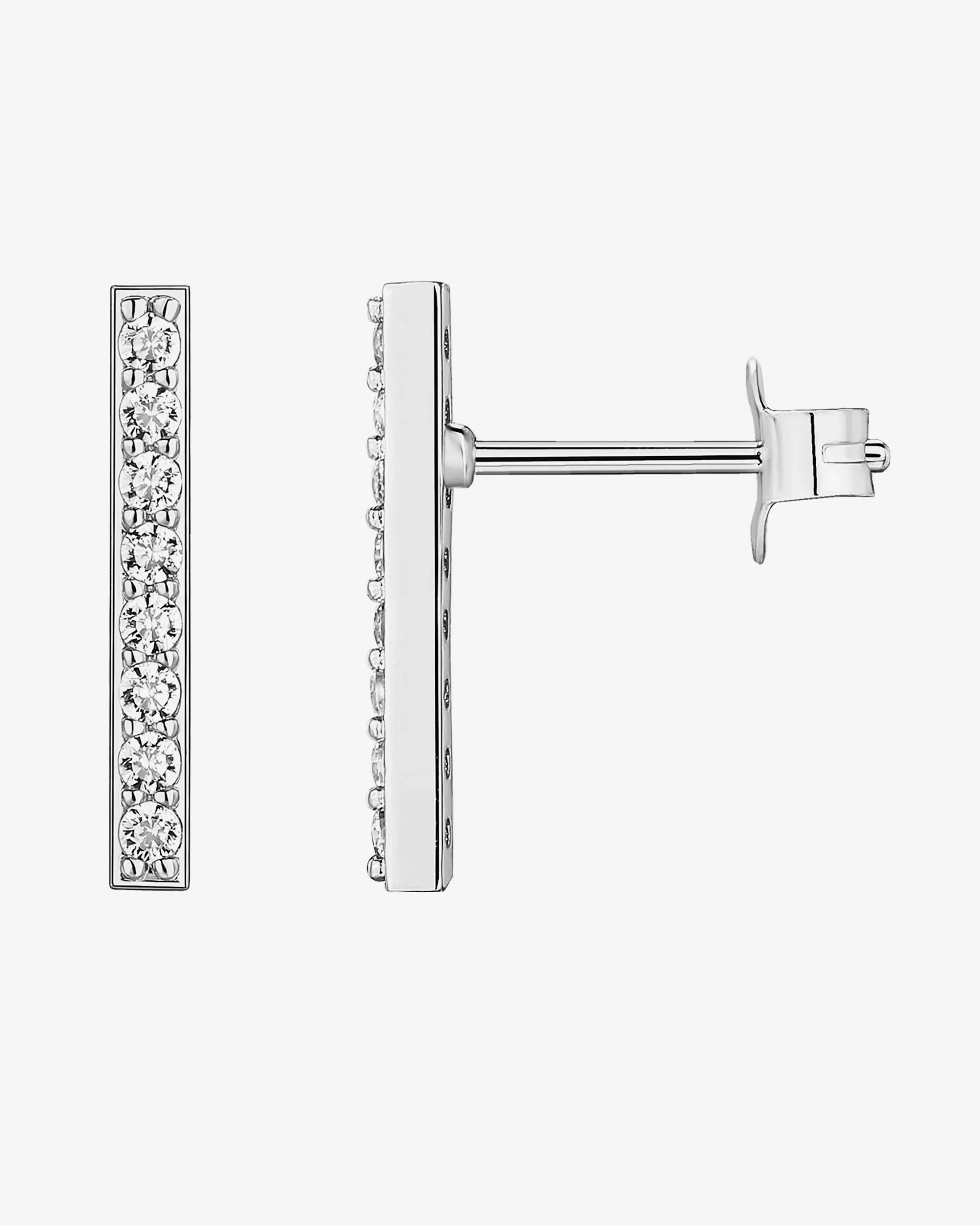 Cubic Zirconia Bar Studs
