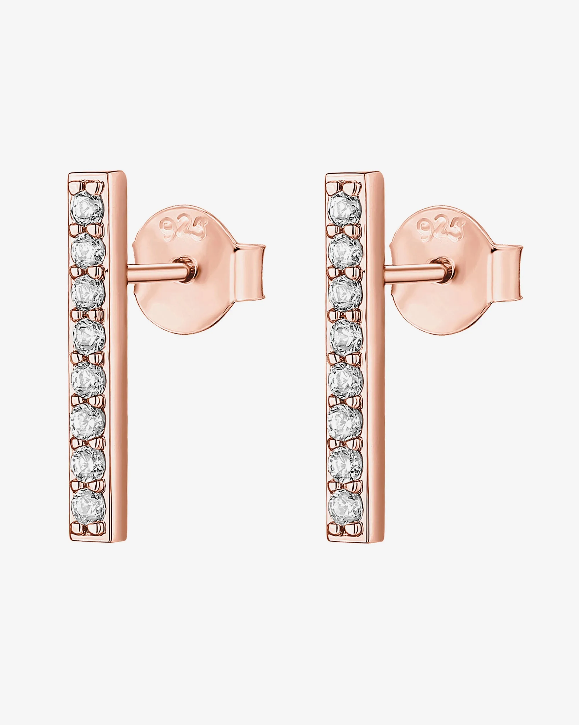 Cubic Zirconia Bar Studs