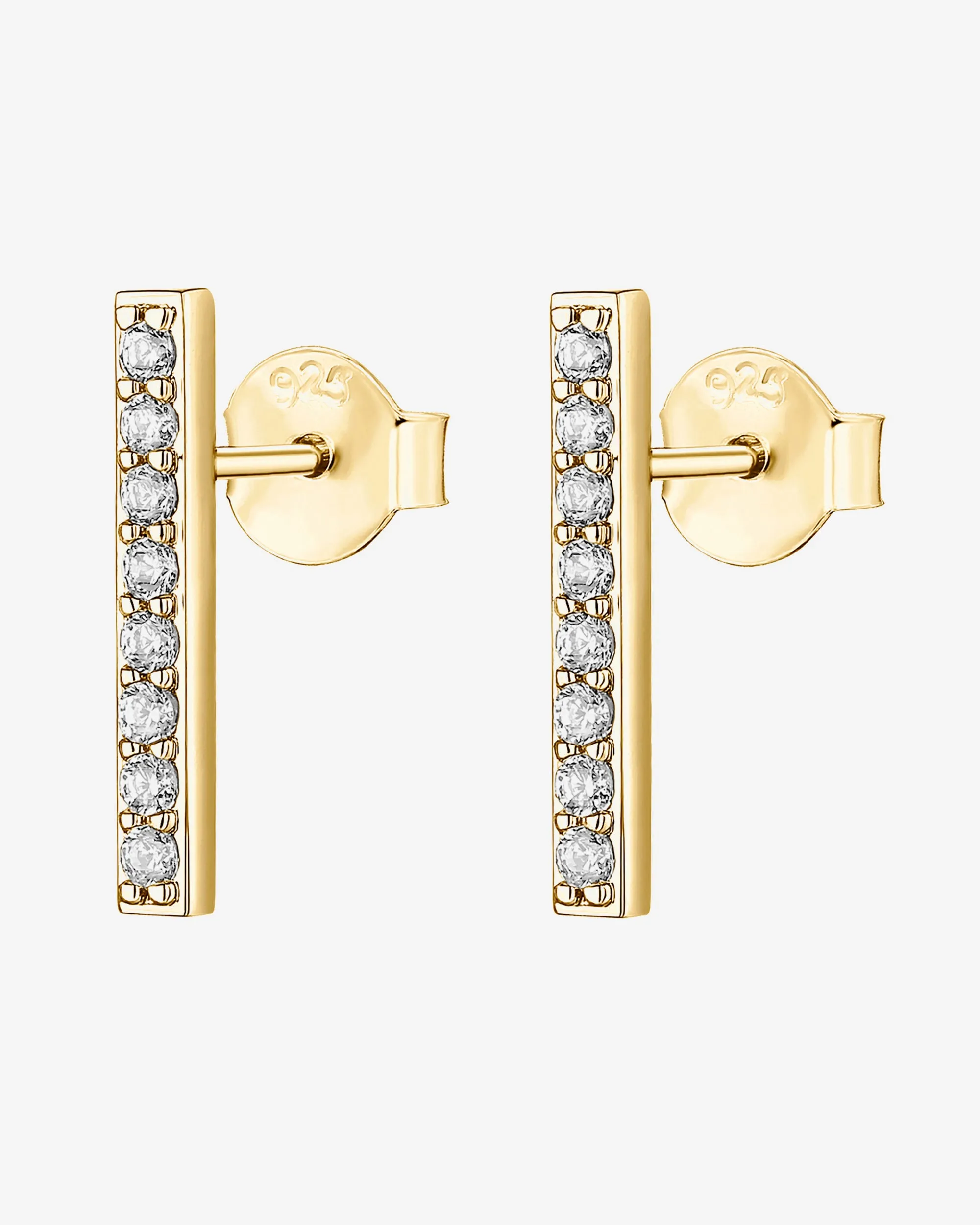 Cubic Zirconia Bar Studs