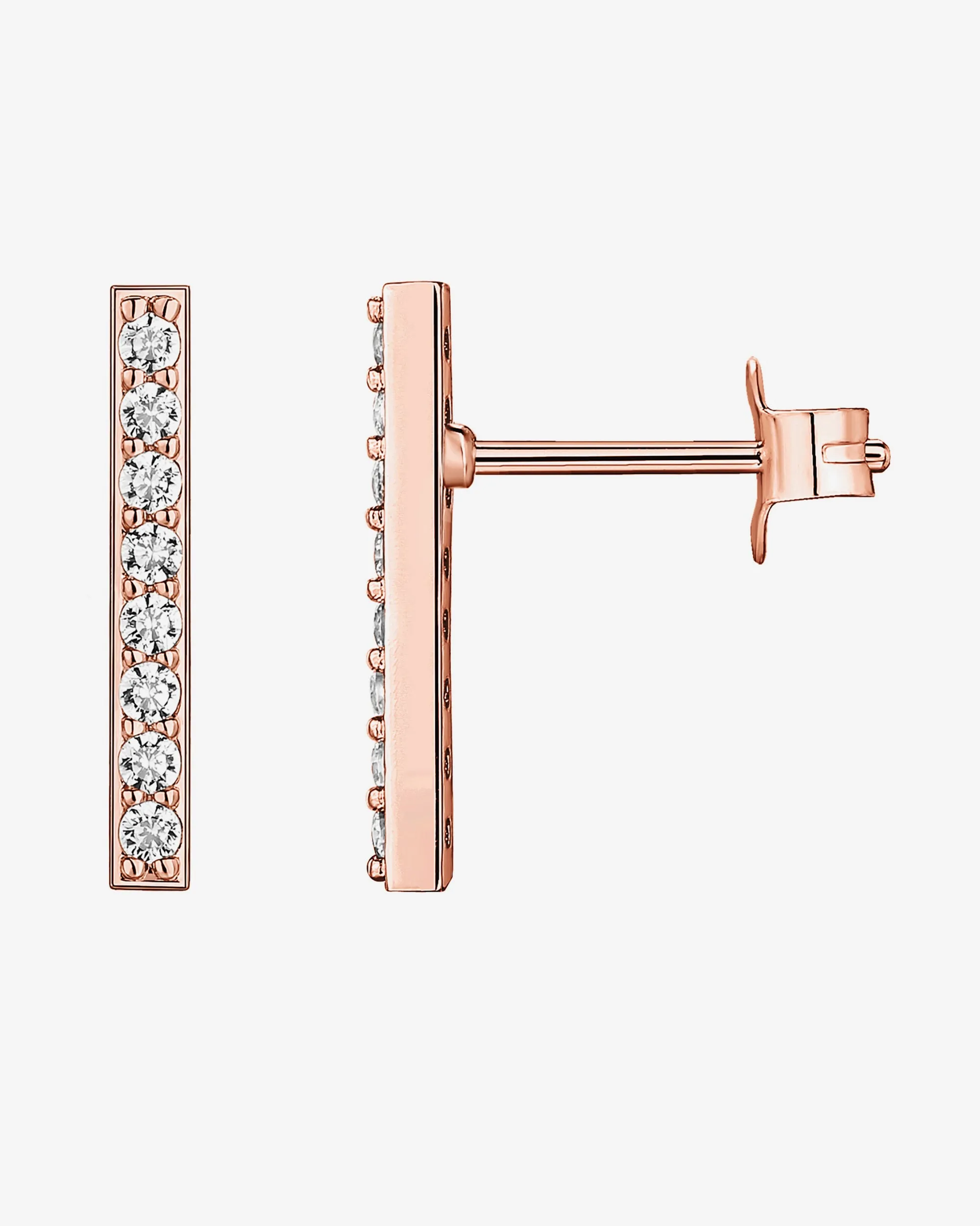 Cubic Zirconia Bar Studs
