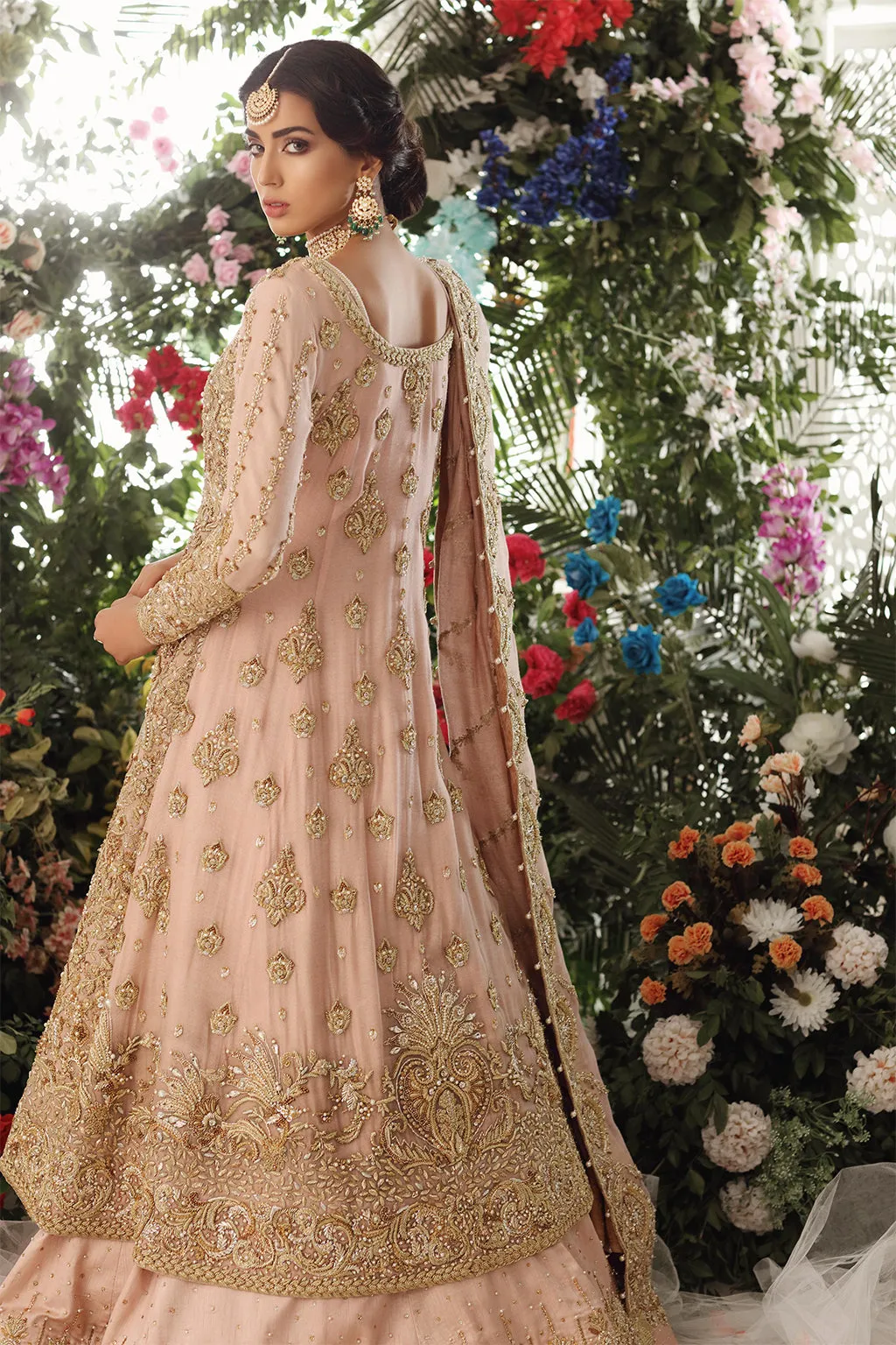 Deep Golden Frock Lehenga for Pakistani Wedding Dresses
