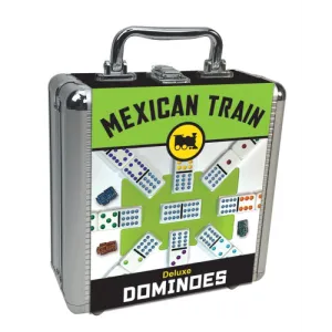 DOMINOES - MEXICAN TRAIN - DOUBLE 12 - COLOR - DLX w/CASE