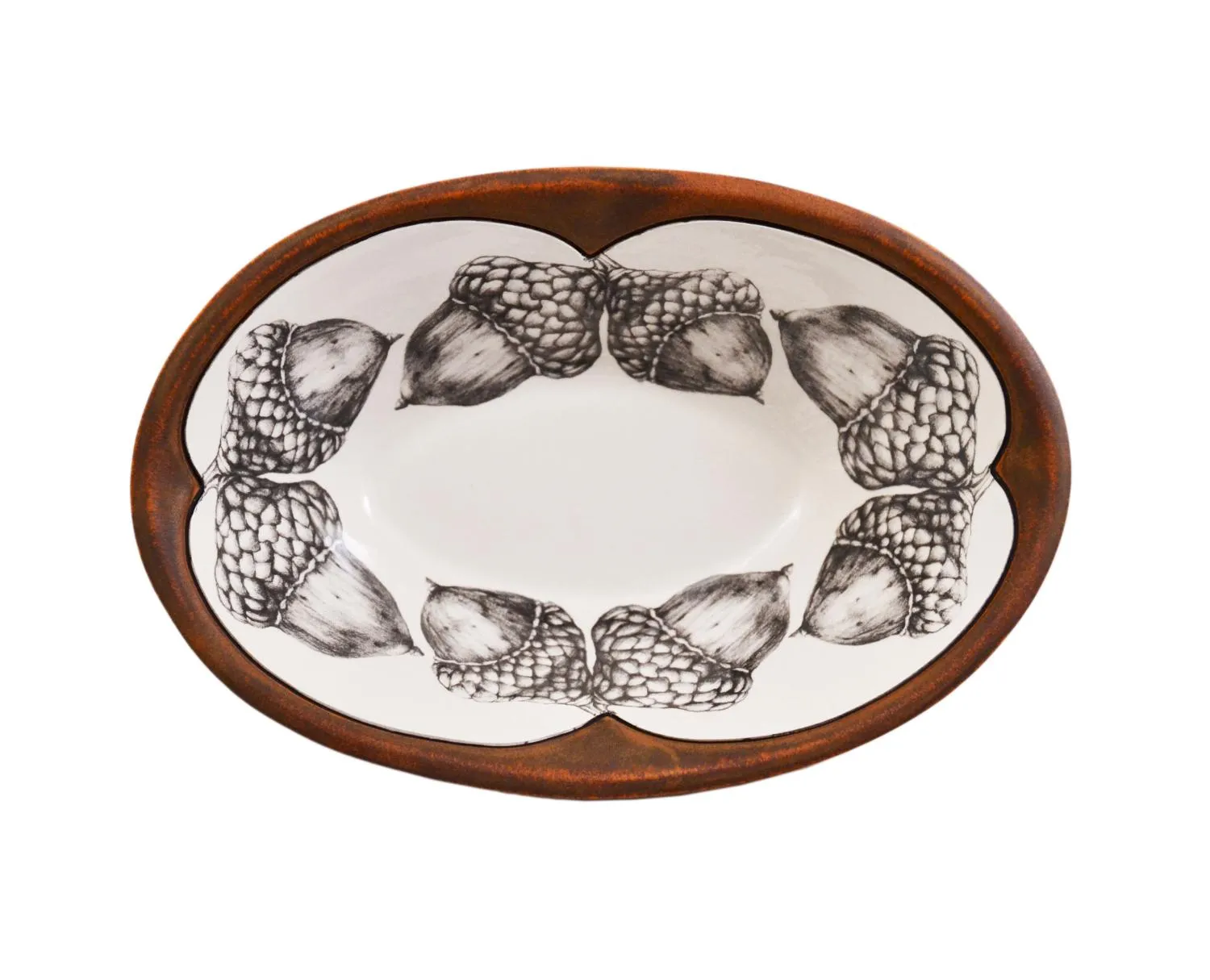 Double Acorn Large Serving Dish