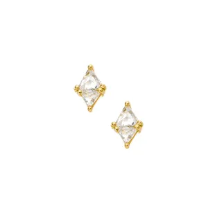Duet Trillion White Diamond Stud Earrings