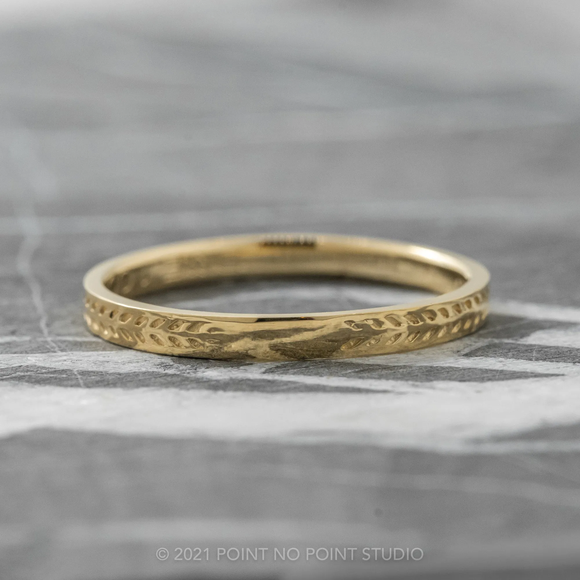 Eco Friendly Chevron Wedding Band, 14K Yellow Gold
