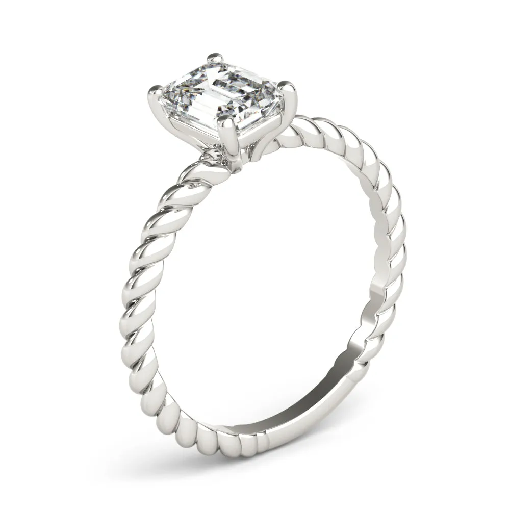 Eleanor Emerald Diamond Solitaire Engagement Ring