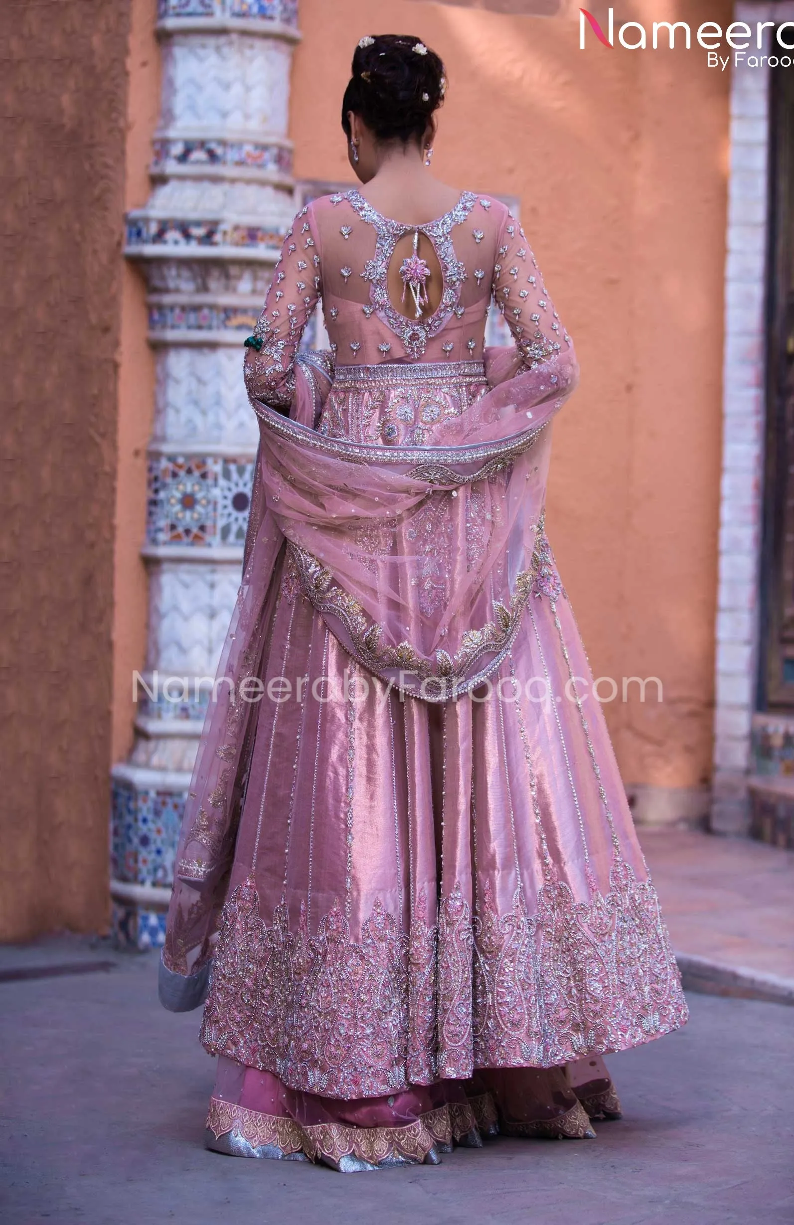Elegant Bridal Dress Sharara Gown Pakistani #BS549