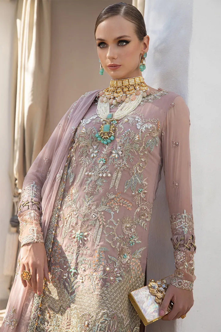 Elegant Tea Pink Embroidered Kameez Sharara Pakistani Wedding Dress