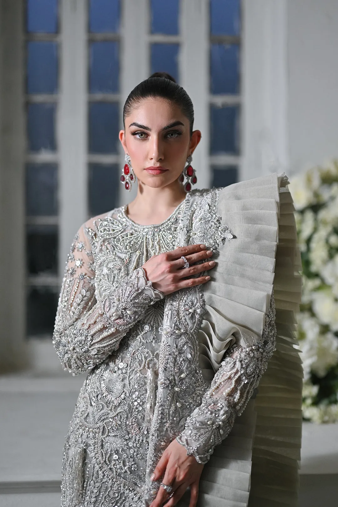 Embellished Kameez and Sharara Pakistani Wedding Dress