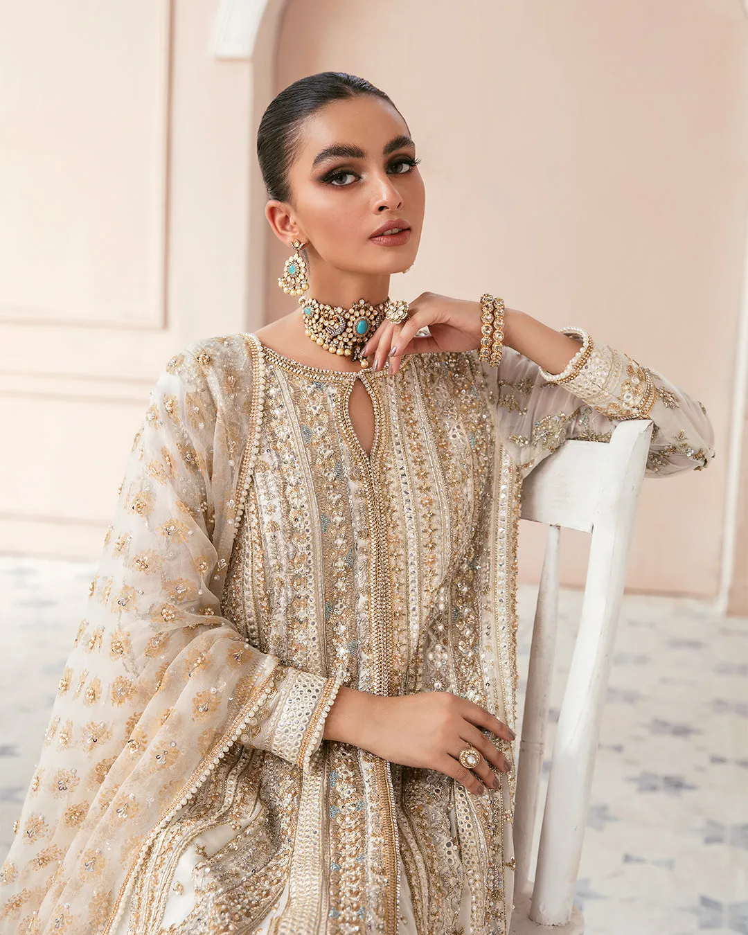 Embellished Sharara Kameez Pakistani Wedding Dress