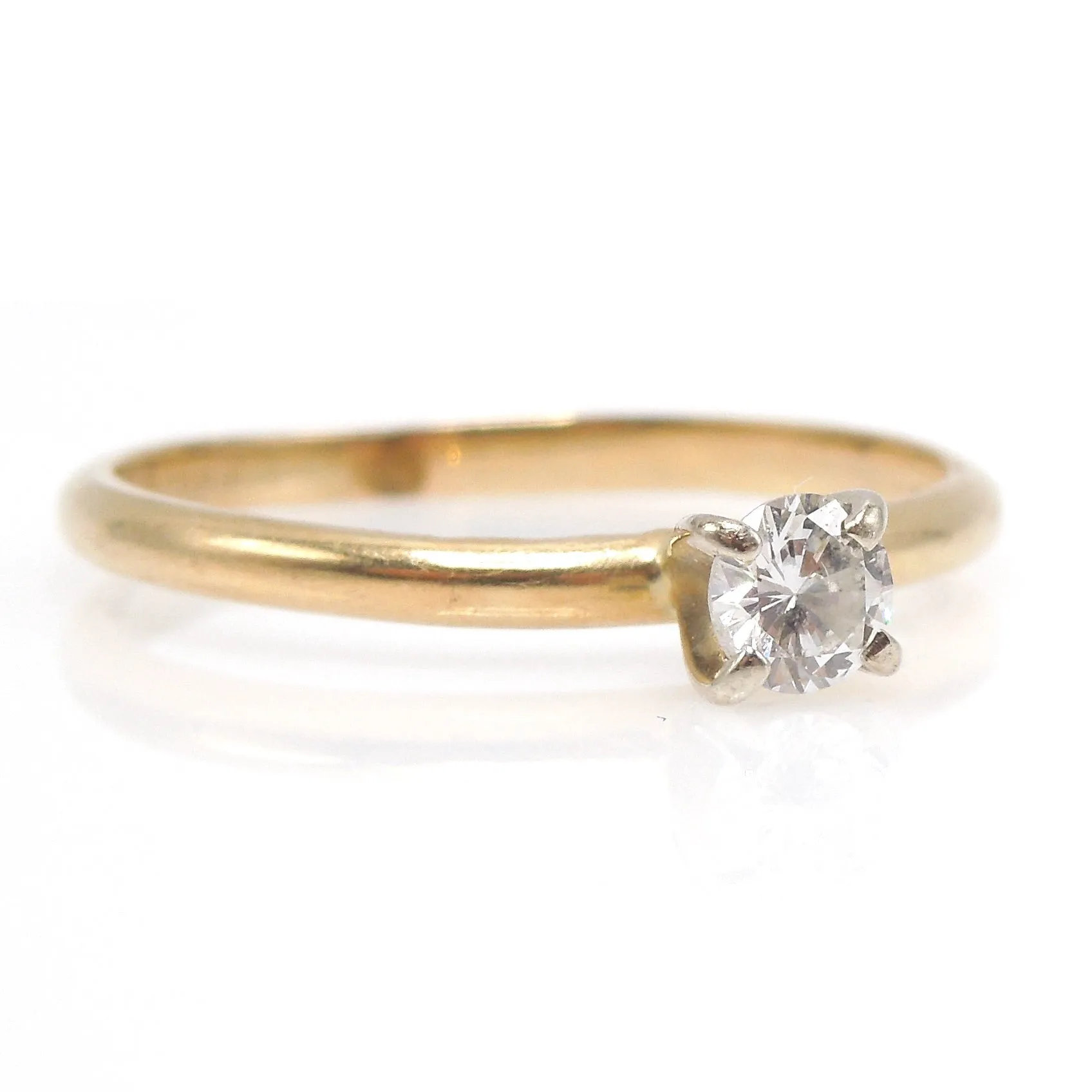 Estate 0.18ct Diamond Solitaire Engagement Ring with Simple 4 Prong Setting