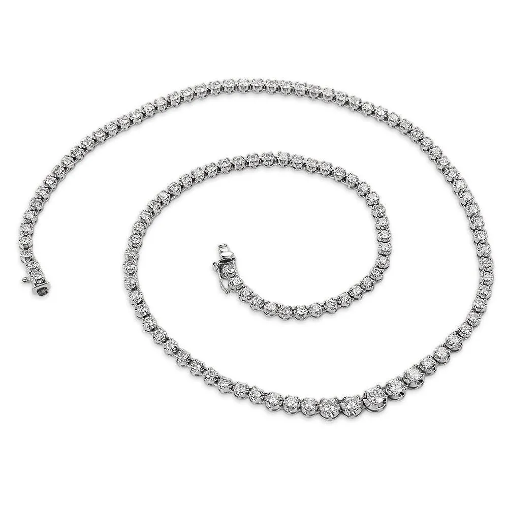 Estate 5.00ct Diamond and Platinum Tennis Line Necklace