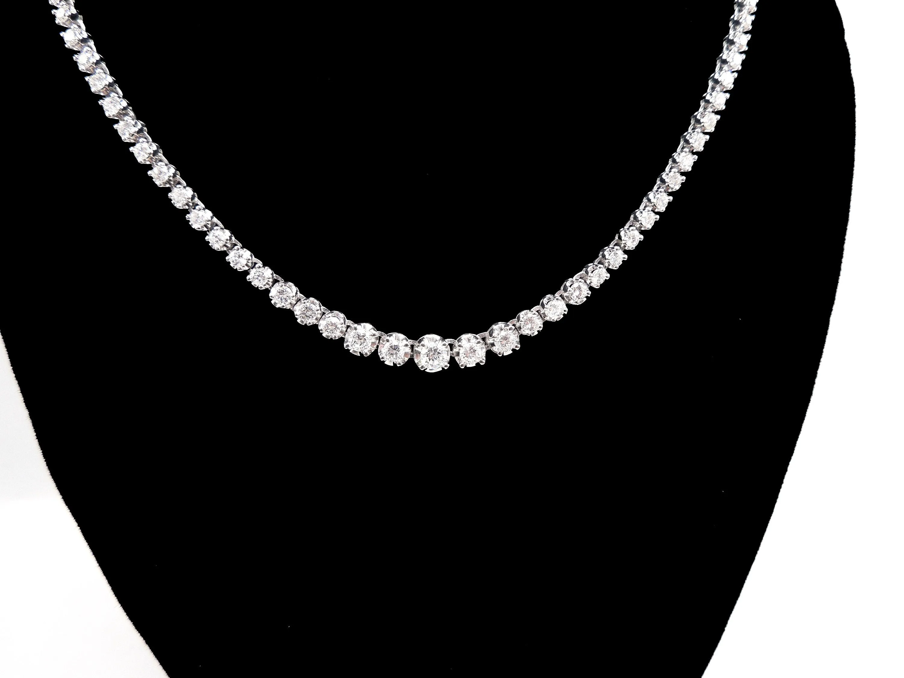 Estate 5.00ct Diamond and Platinum Tennis Line Necklace