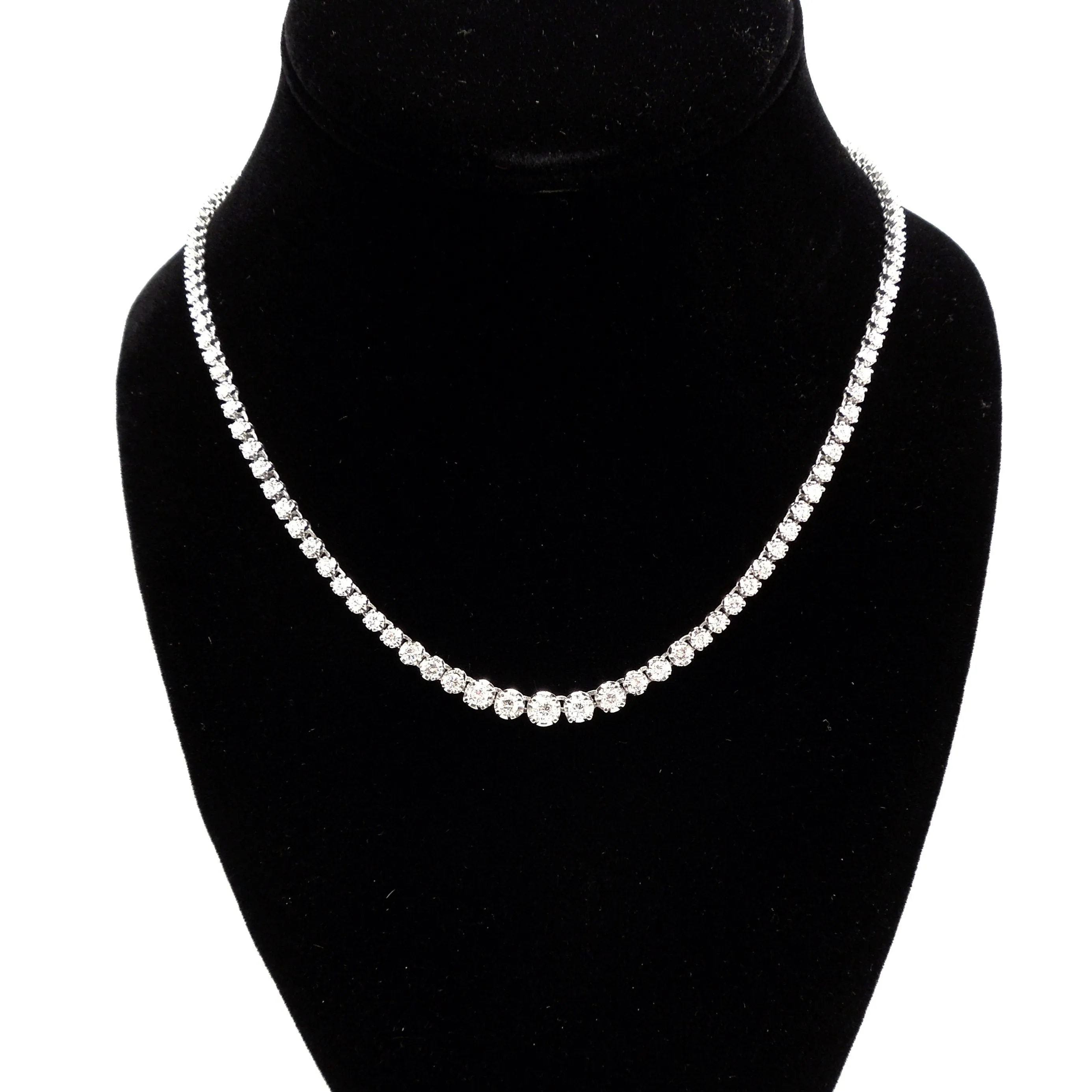 Estate 5.00ct Diamond and Platinum Tennis Line Necklace