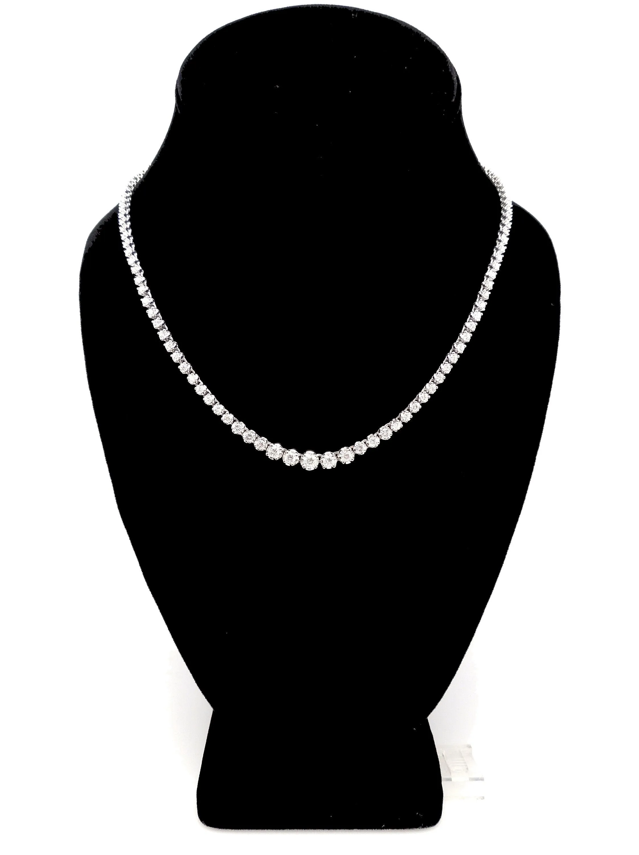 Estate 5.00ct Diamond and Platinum Tennis Line Necklace