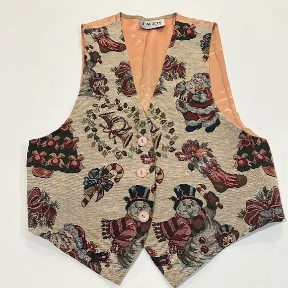 Facets - small, Christmas tapestry vest