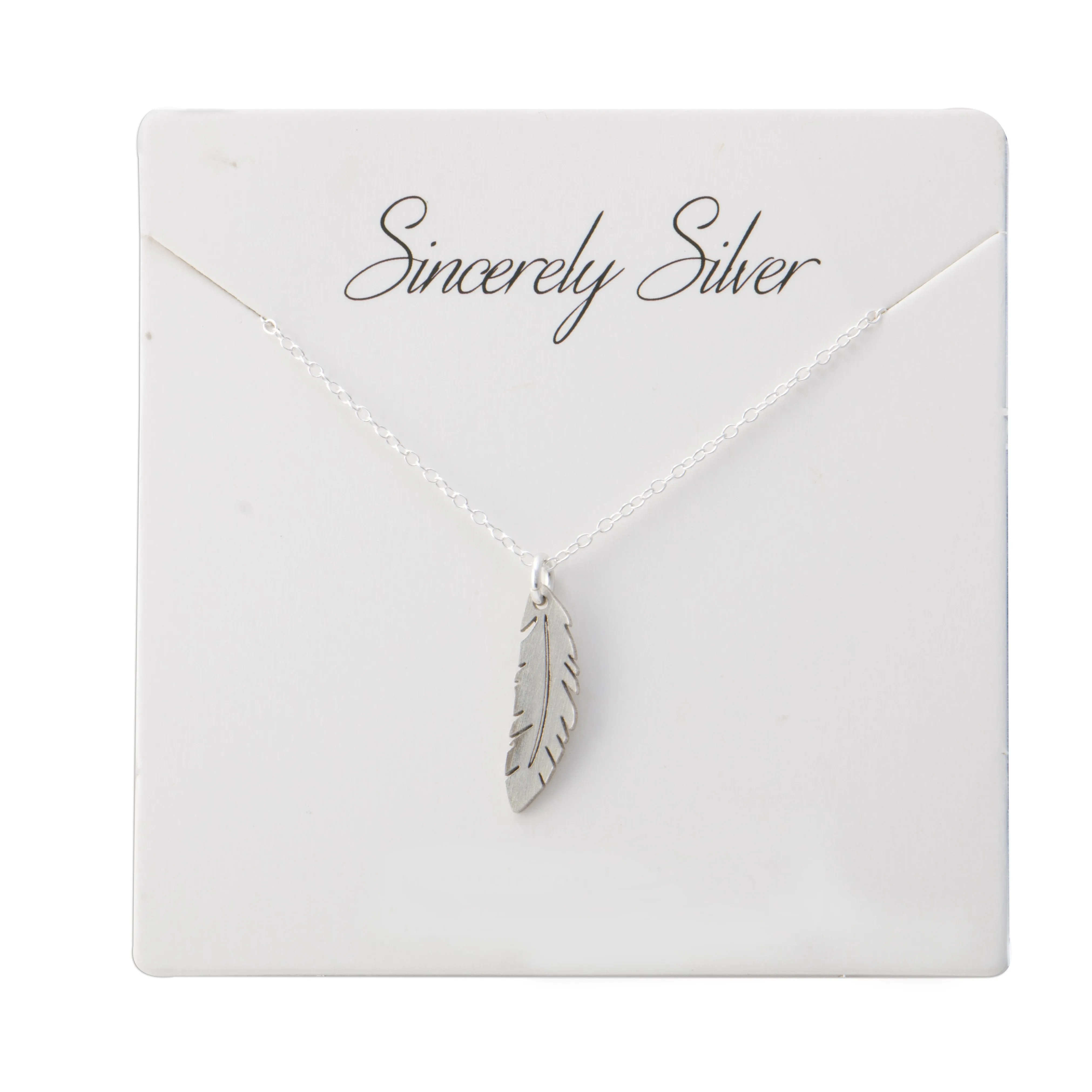 Feather Necklace - Solid Sterling Silver