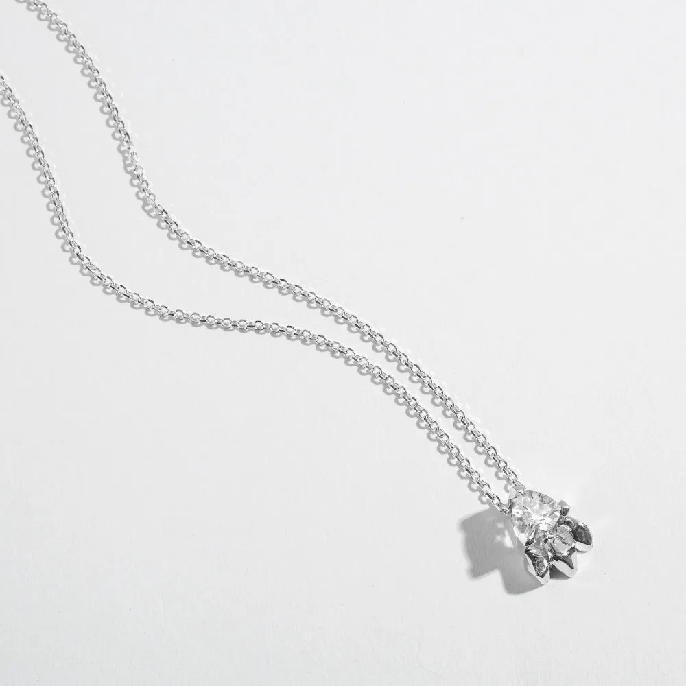 FEATHER SPEAR NECKLACE | 14K GOLD & HERKIMER DIAMOND