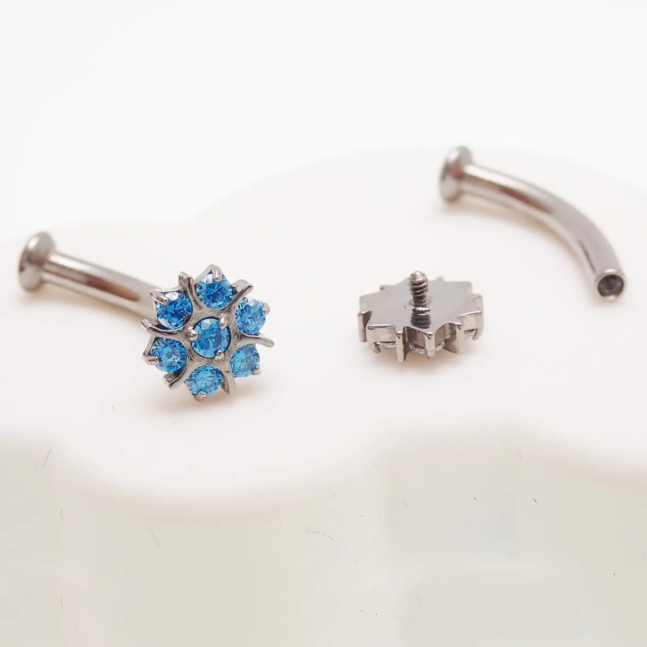 Floating Titanium Belly Bar Piercing 14g
