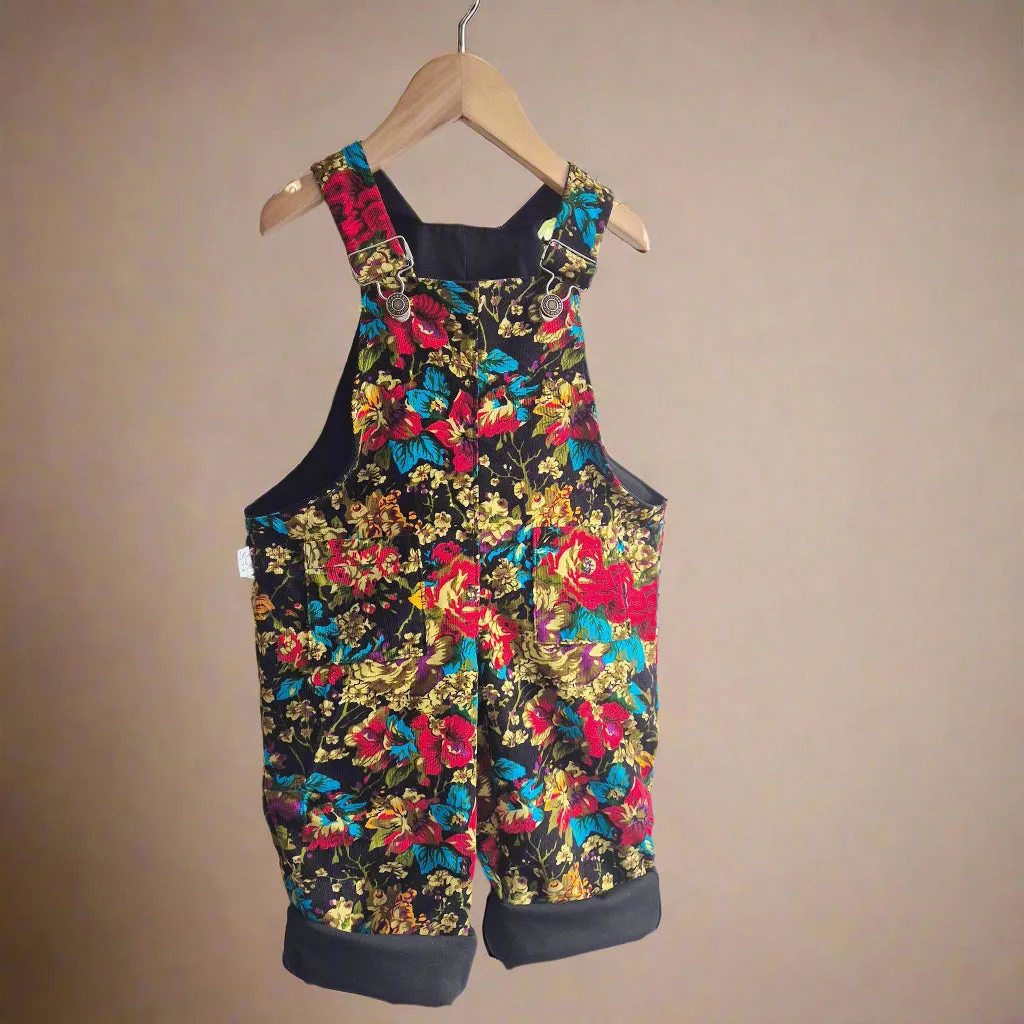 Floral Brocade Cord Dungarees