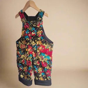 Floral Brocade Cord Dungarees
