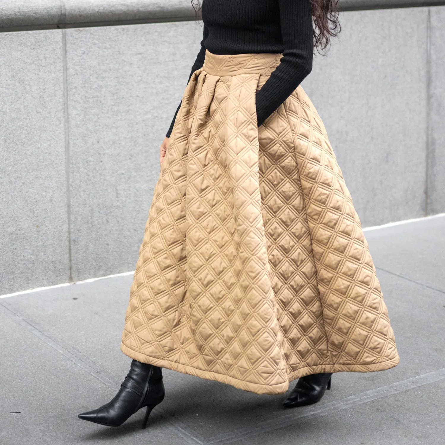 Floral Midi Skirt in Cherry Red & Blue
