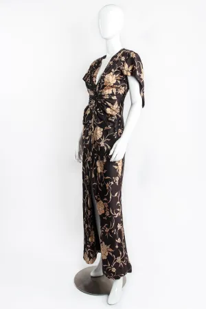 Floral Satin Smocked Waist Dress