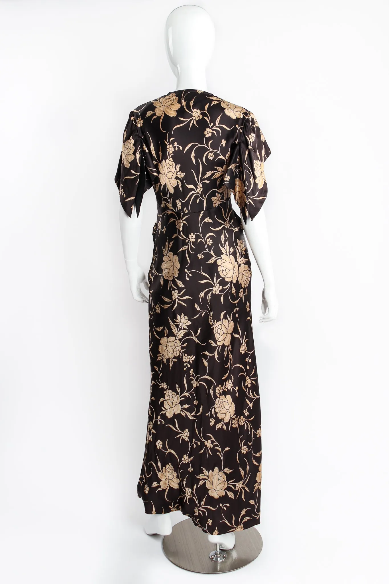 Floral Satin Smocked Waist Dress