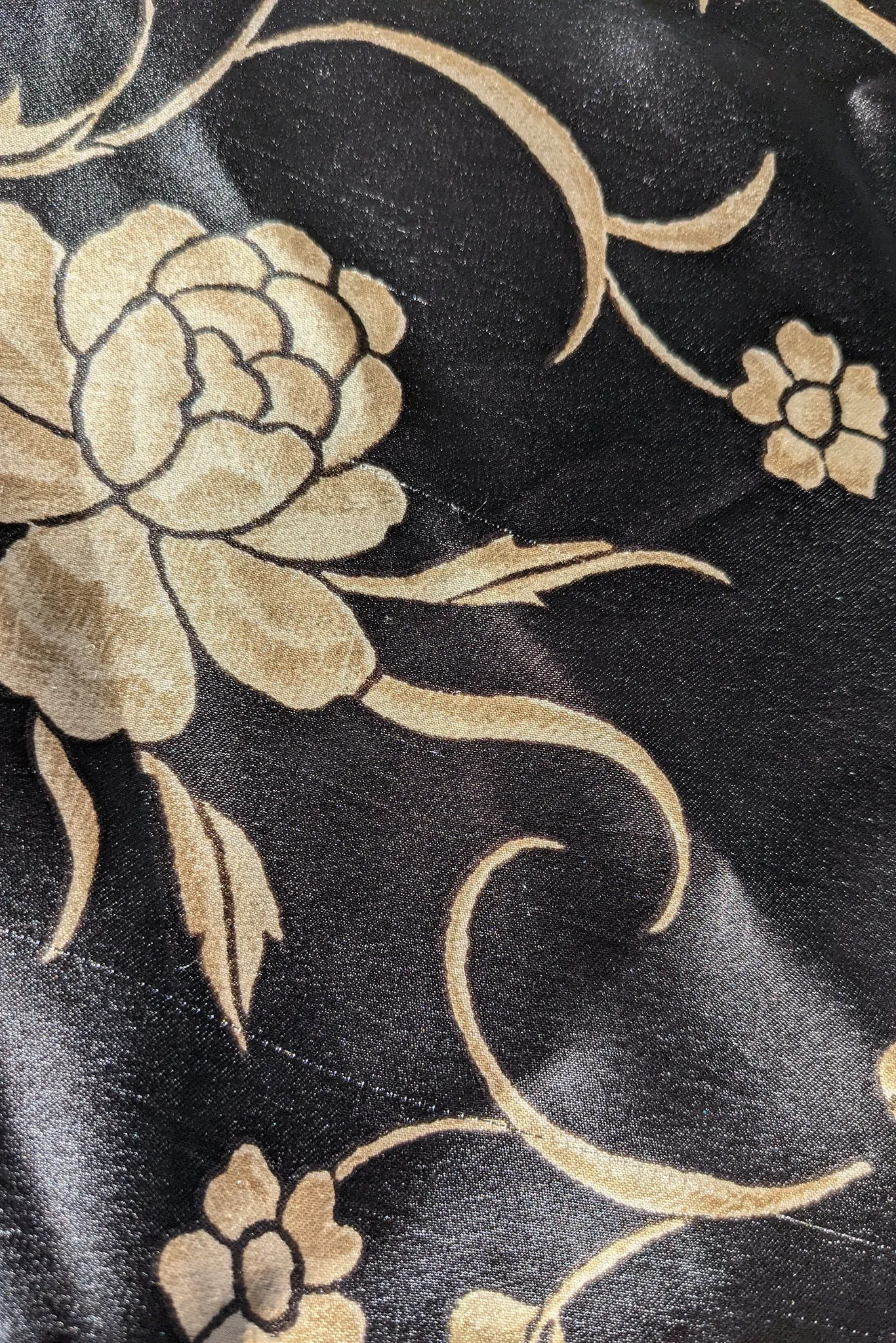 Floral Satin Smocked Waist Dress