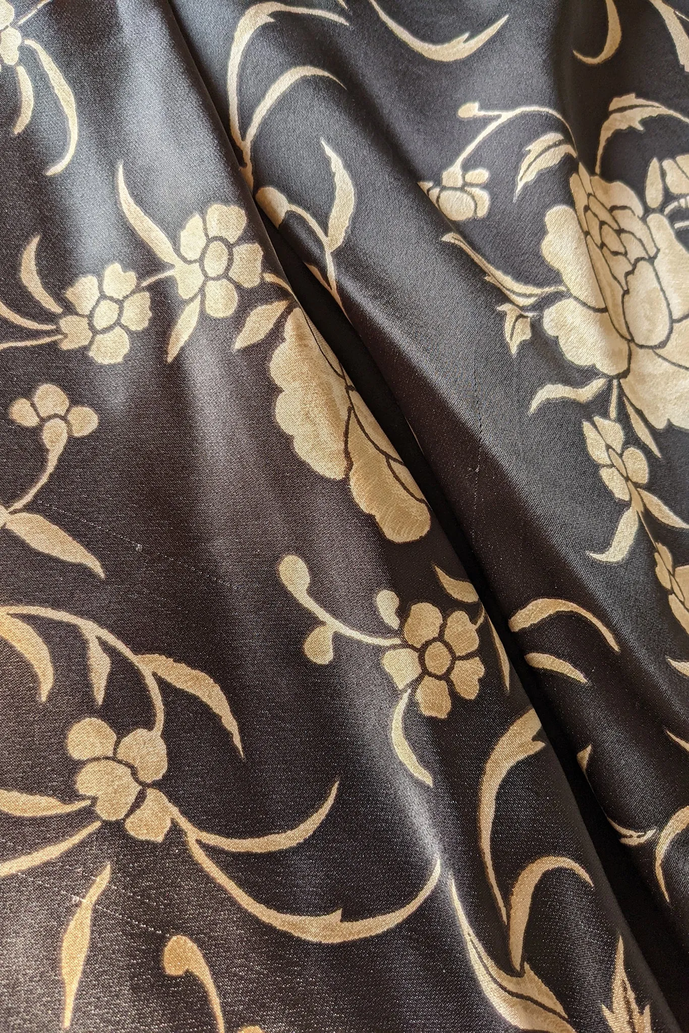 Floral Satin Smocked Waist Dress
