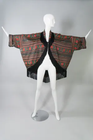 Fringed Rose Cocoon Jacket