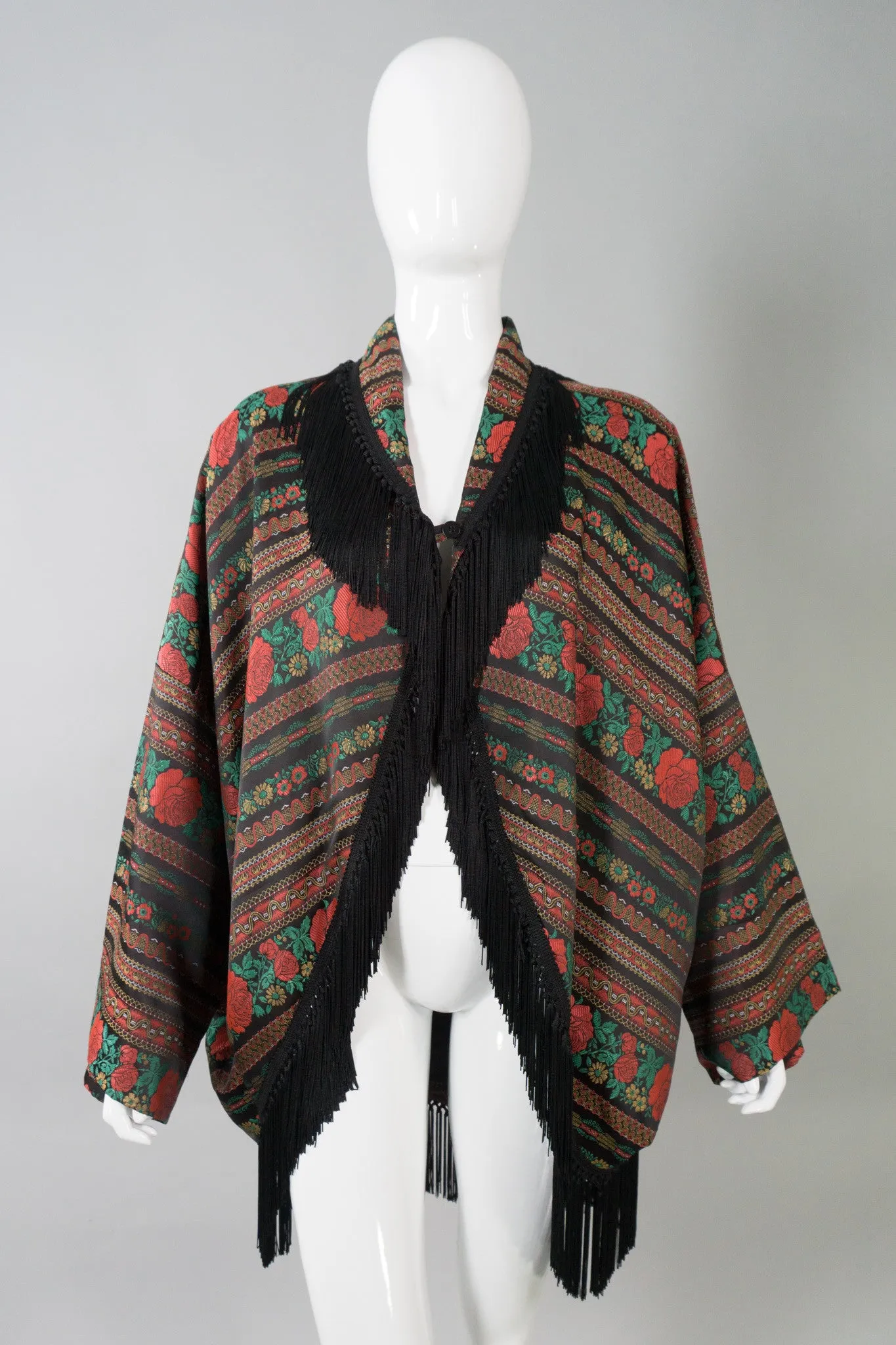 Fringed Rose Cocoon Jacket
