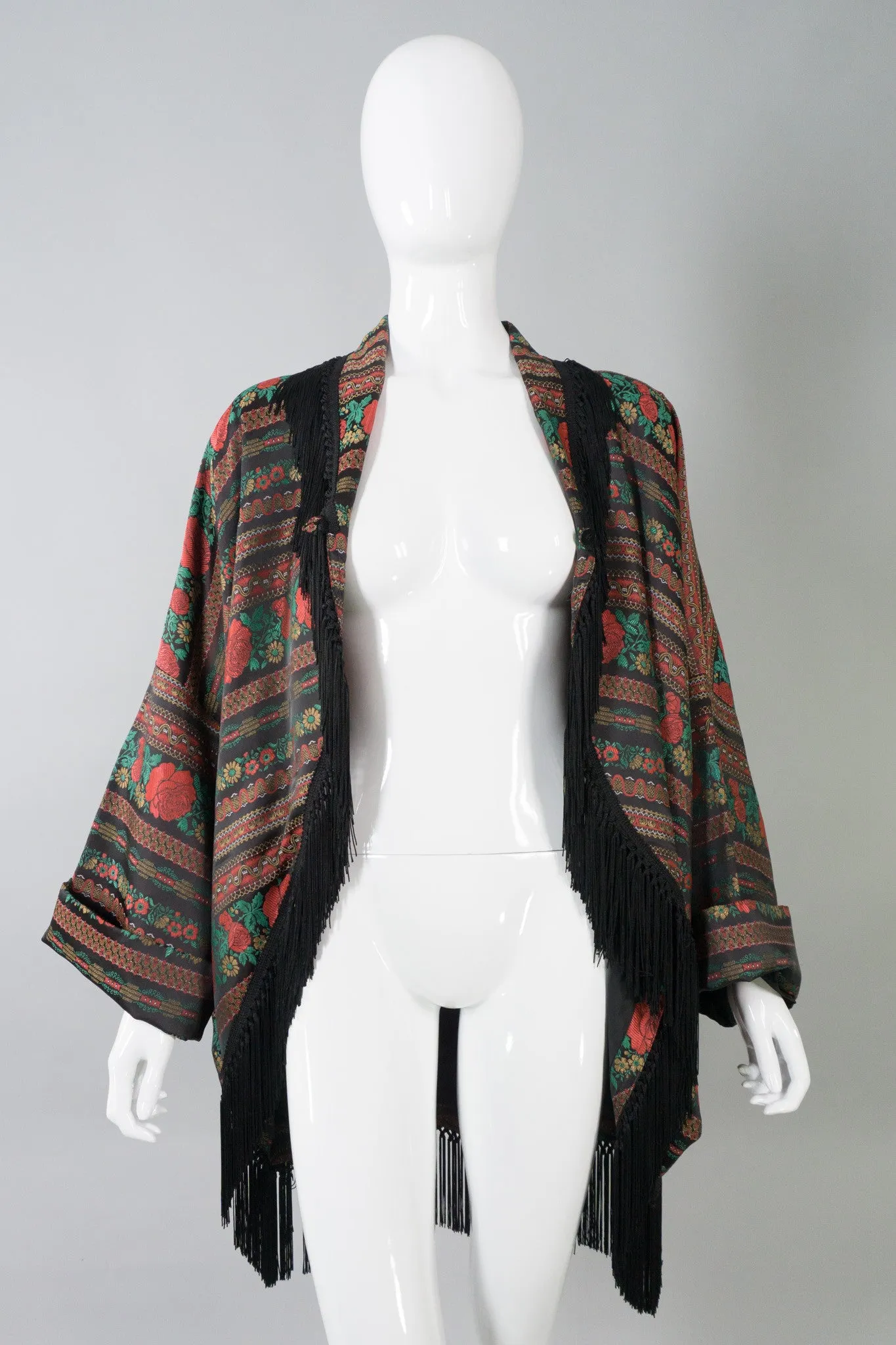 Fringed Rose Cocoon Jacket