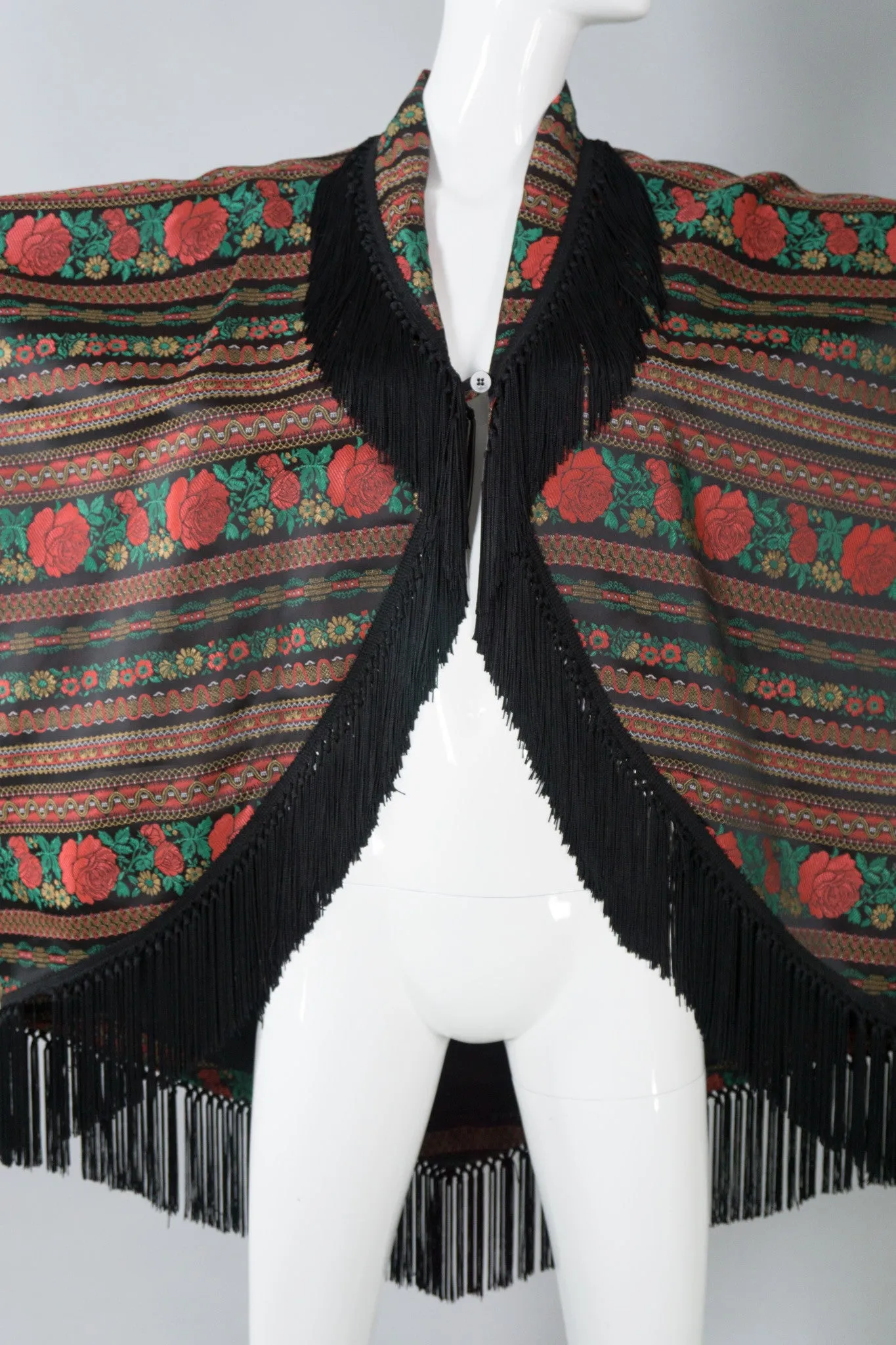 Fringed Rose Cocoon Jacket